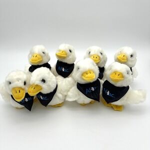 Aflac Talking Duck Lot 8 Plush 6" Toy Advertising Blue Bandana Audio Works Vtg